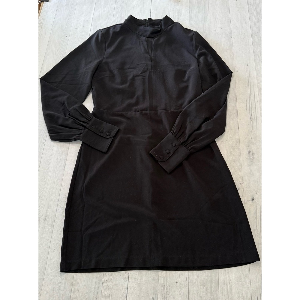 Banana Republic Sheath Dress Womens 6 Tall Black Long Sleeve
